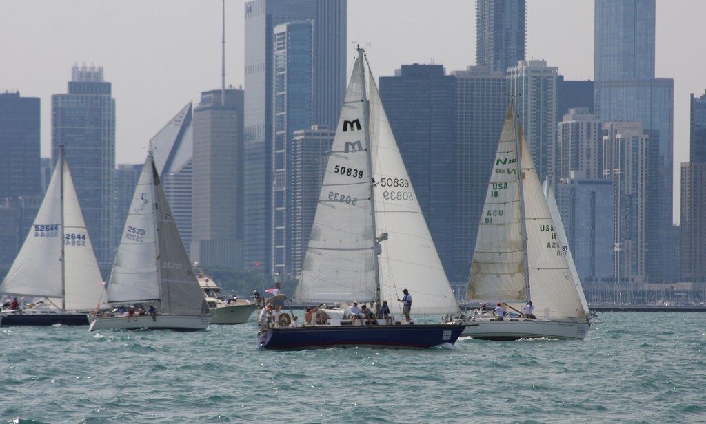 Happy sailors en route to a classic destination Mackinac Island being tracked all the way © Event Media